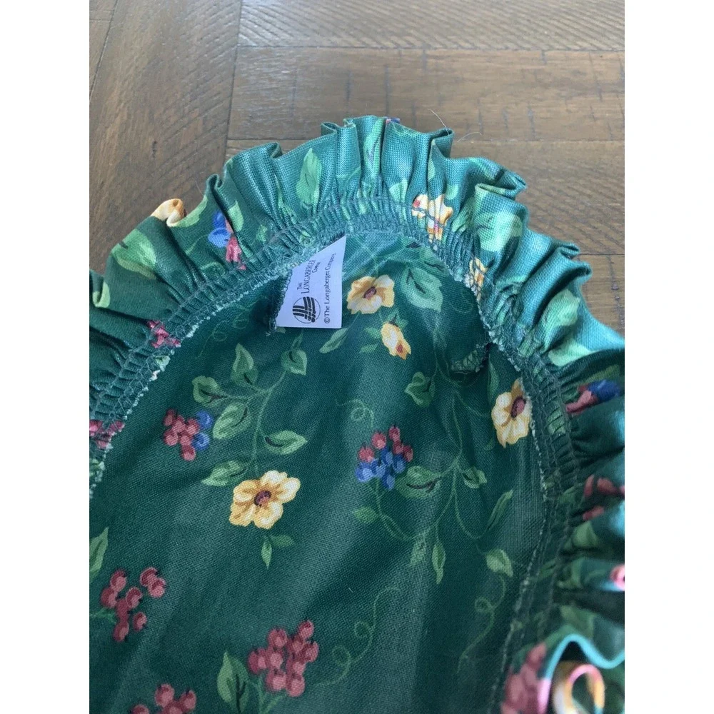 Emerald Vine Longaberger Hostess Appreciation Basket Liner Ruffle Green‎ Retired